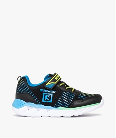 GEMO Baskets garçon running à scratch en mesh perforé et à pois Bleu