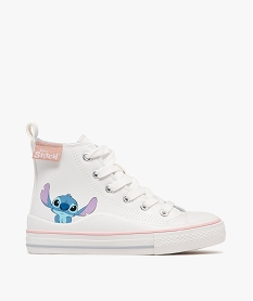 GEMO Baskets fille montantes Stitch avec semelle à liserés - Disney blanc standard