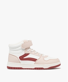 GEMO Baskets mid-cut tricolores à scratch fille rose chine