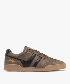 GEMO Baskets homme rétro en suédine et avec bandes latérales - Lee Cooper marron vif