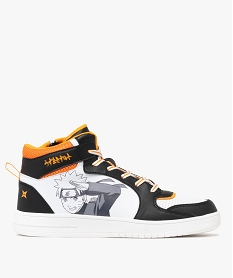 GEMO Baskets homme mid-cut à zip et col en mesh - Naruto blanc chine