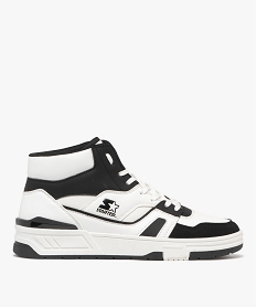 GEMO Baskets homme mid-cut bicolores style streetwear - Starter blanc chine