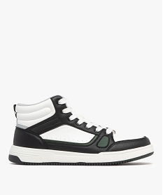 GEMO Baskets homme mid-cut à lacets style casual blanc chine