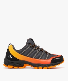 GEMO Chaussures de randonnée homme en mesh avec semelle crantée à lacets bicolores Noir
