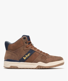 GEMO Baskets homme mid-cut avec détails denim - Lee Cooper marron vif