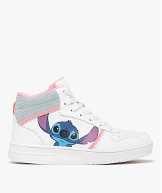 GEMO Baskets femme mid-cut à col denim - Lilo & Stitch Blanc