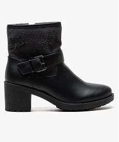 GEMO Boots bi-matières avec motif étoiles sur la tige Noir