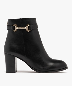 GEMO Boots femme à talon avec dessus en cuir bijou doré - Tanéo noir standard