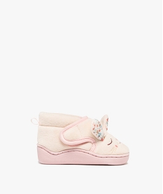 GEMO Chaussons bébé fille bottillons à scratch tête de lapin Beige