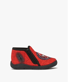 GEMO Chaussons garçon boots à zip en velours ras - Spiderman Rouge