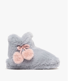 GEMO Chaussons fille boots en textile peluche avec détail pompons - Lilo & Stitch bleu standard