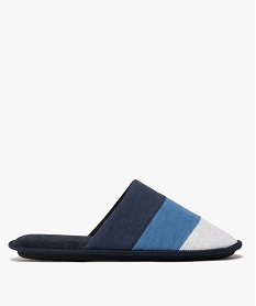 GEMO Chaussons homme mules en jersey tricolore Bleu