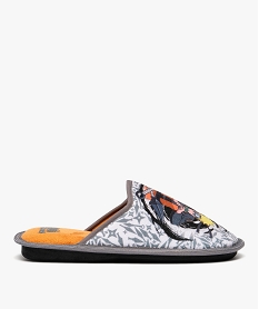 GEMO Chaussons homme mules en velours imprimé - Naruto noirgrisorange