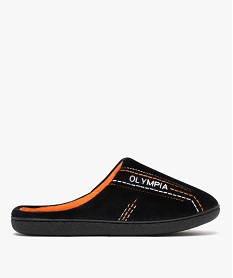 GEMO Chaussons homme mules en velours ras - Olympia noir vif