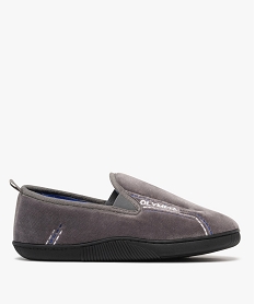 GEMO Chaussons homme pantoufles en velours ras Olympia gris standard