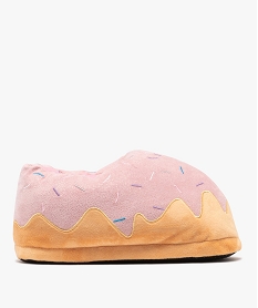 GEMO Chaussons en volume fantaisie forme donuts pailletées femme Rose