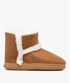 GEMO Chaussons boots avec intérieur peluche femme Brun