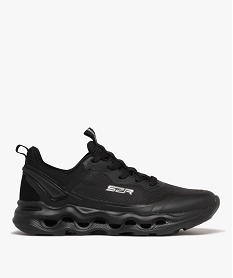 GEMO Baskets homme jogger légères à semelle épaisse perforée - Slazenger noir vif