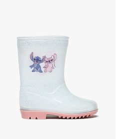 GEMO Bottes de pluie fille translucides et à paillettes avec semelle contrastante - Lilo & Stitch Bleu