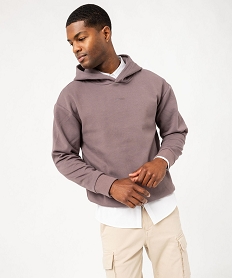 GEMO Sweat à capuche uni homme violet vif