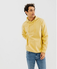 GEMO Sweat à capuche intérieur molletonné homme jaune vif