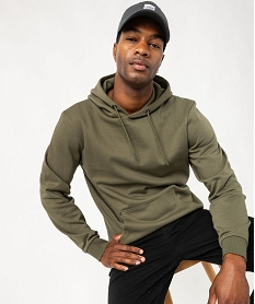 GEMO Sweat à capuche intérieur molletonné homme kaki standard