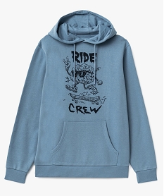 GEMO Sweat à capuche avec motif homme Gris