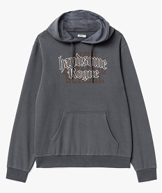 GEMO Sweat à capuche imprimé homme blanc standard