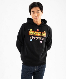 GEMO Sweat à capuche imprimé homme - Pac-Man noir standard