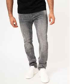 GEMO Jean neige coupe slim extensible homme Gris