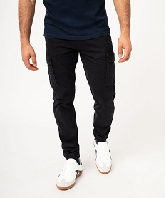 GEMO Pantalon cargo coupe straight coloris unique homme Noir