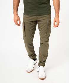 GEMO Pantalon cargo coupe straight coloris unique homme Vert