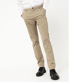 GEMO Pantalon chino coupe Slim homme Beige