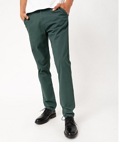 GEMO Pantalon chino coupe Slim en coton homme vert standard
