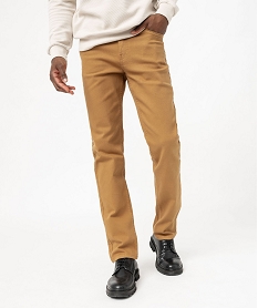 GEMO Pantalon en coton coupe Slim homme marron standard