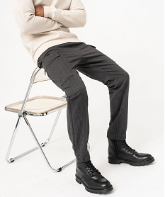 GEMO Pantalon jogger à motifs chevrons homme gris standard
