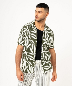 GEMO Chemise manches courtes et col cubain en coton imprimé homme Imprimé