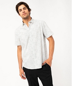 GEMO Chemise manches courtes imprimée homme Blanc
