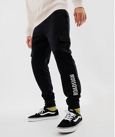 GEMO Pantalon de jogging en molleton douillet coupe cargo homme - Roadsign noir standard