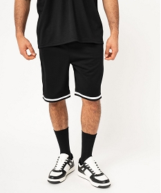 GEMO Bermuda de sport avec bandes contrastantes homme noir standard