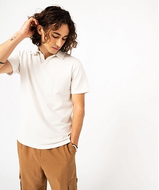 GEMO Polo à manches courtes en maille texturée homme Beige