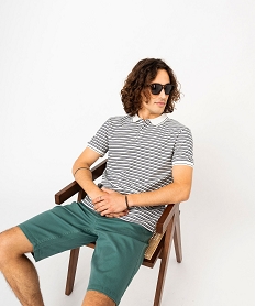 GEMO Polo à manches courtes rayé homme Imprimé
