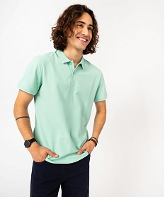 GEMO Polo à manches courtes en maille piquée homme Bleu