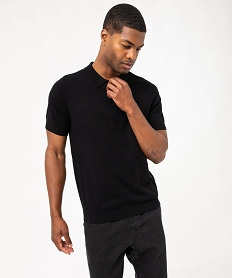 GEMO Polo manches courtes en maille de coton homme noir standard