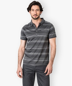 GEMO Polo manches courtes en maille piquée à petits motifs homme Orange