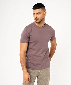 GEMO Tee-shirt à manches courtes et col rond homme violet vif