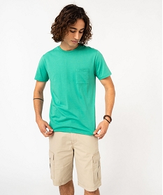 GEMO Tee-shirt à manches courtes avec poche poitrine homme vert standard