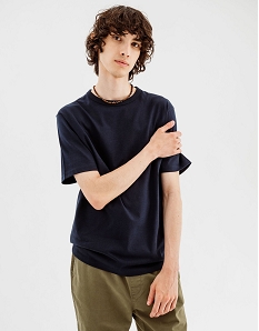 GEMO Tee-shirt à manches courtes uni homme Bleu