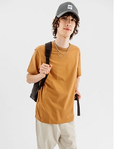GEMO Tee-shirt à manches courtes uni homme marron standard