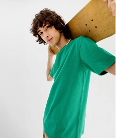 GEMO Tee-shirt à manches courtes uni homme vert standard